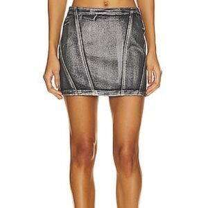 Denim Mini Skirt in Metallic HeartBLANKNYC Size 28